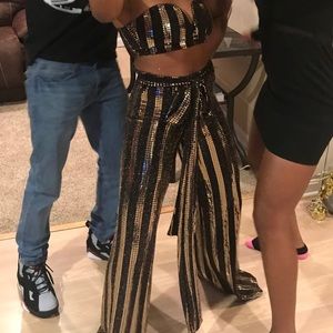 Two piece sequenced  pant set